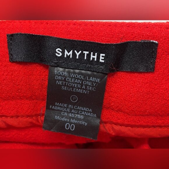 Smythe Canada Women's' Pants Flare Leg Red 100% Wool size 00 27Wx24.5 - Picture 12 of 13